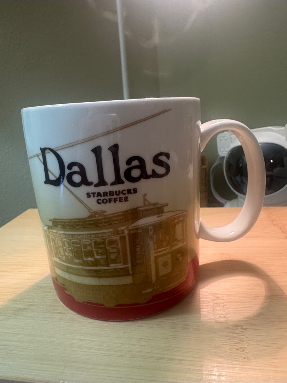 Starbucks Dallas City Mug - White, Gold and Red Details